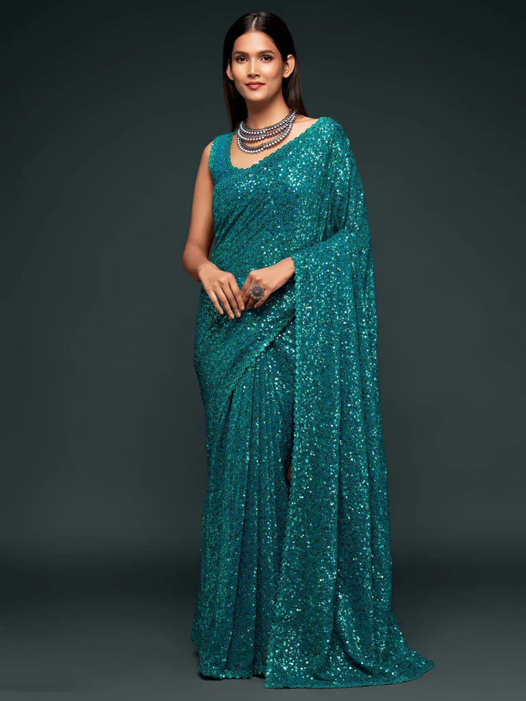 Teal Sarees: The Timeless Elegance