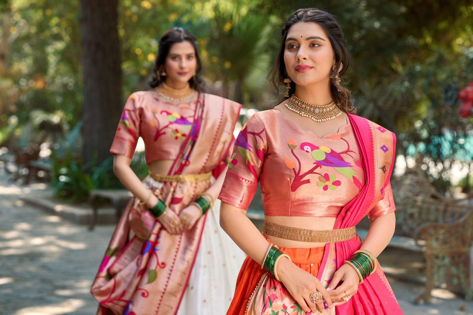 The Enchanting Embrace of Tradition: The Jacquard Silk Paithani Lehenga Choli