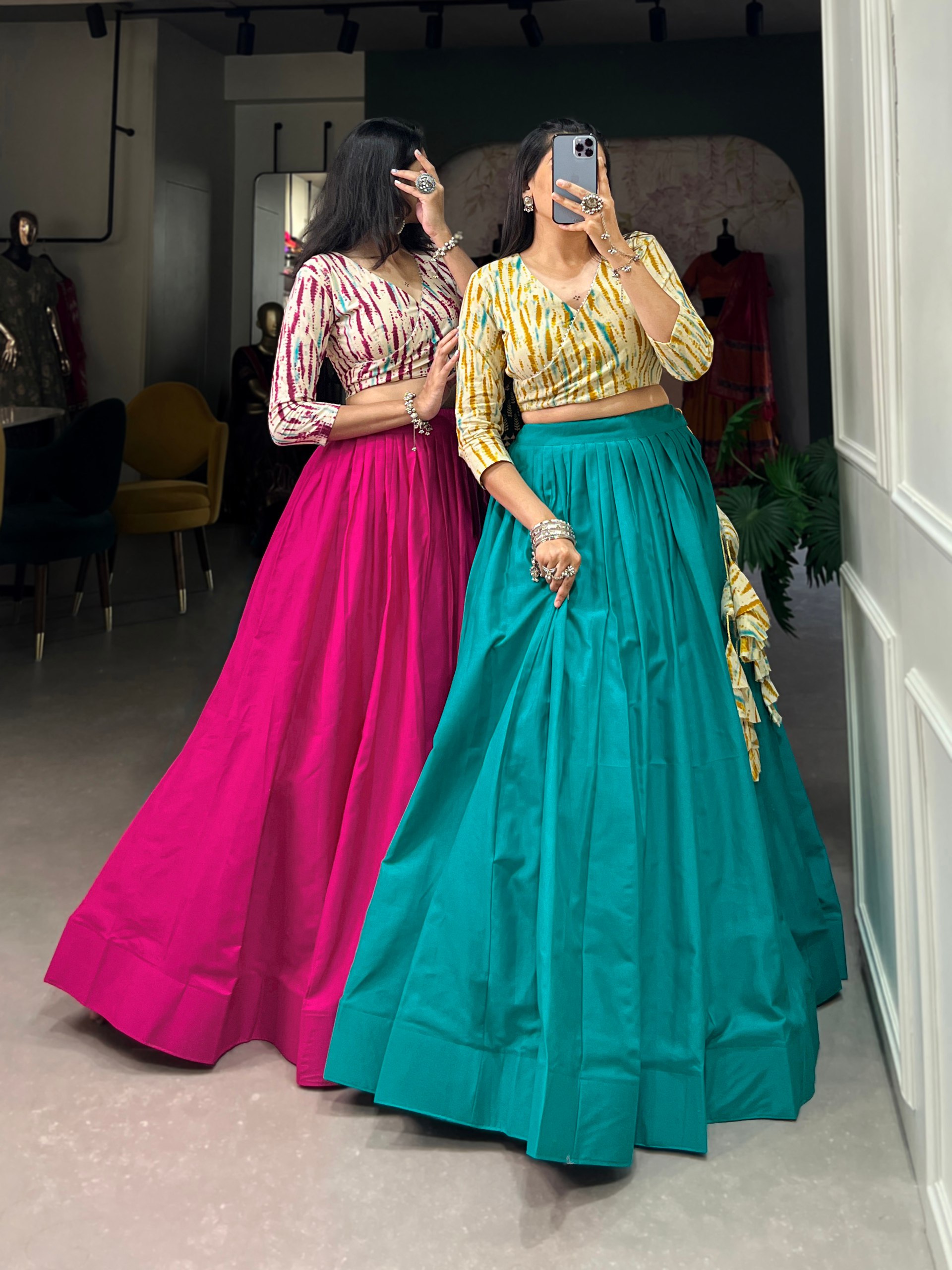 Sophistication Meets Comfort: The Cotton Lehenga with Printed Blouse – Your Dream Co-ord Set
