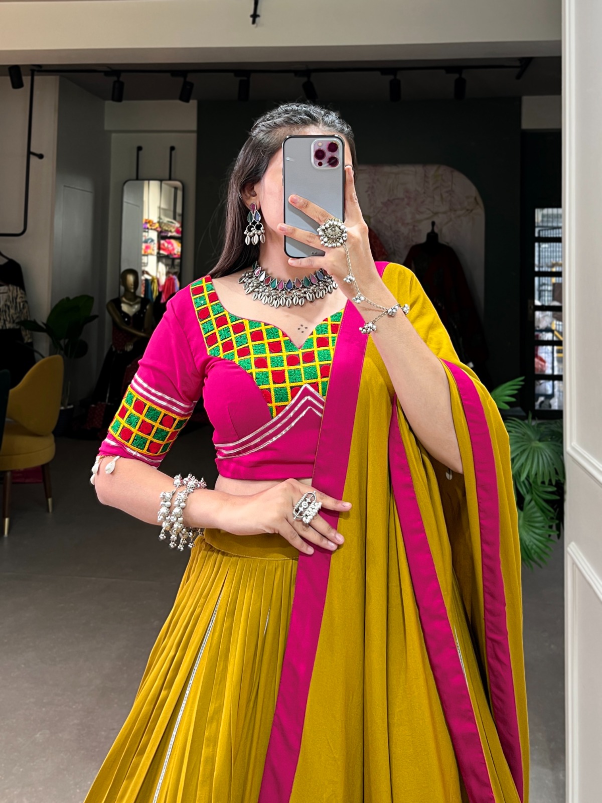 Shine Bright This Navratri with Our Mustard Chaniya Choli