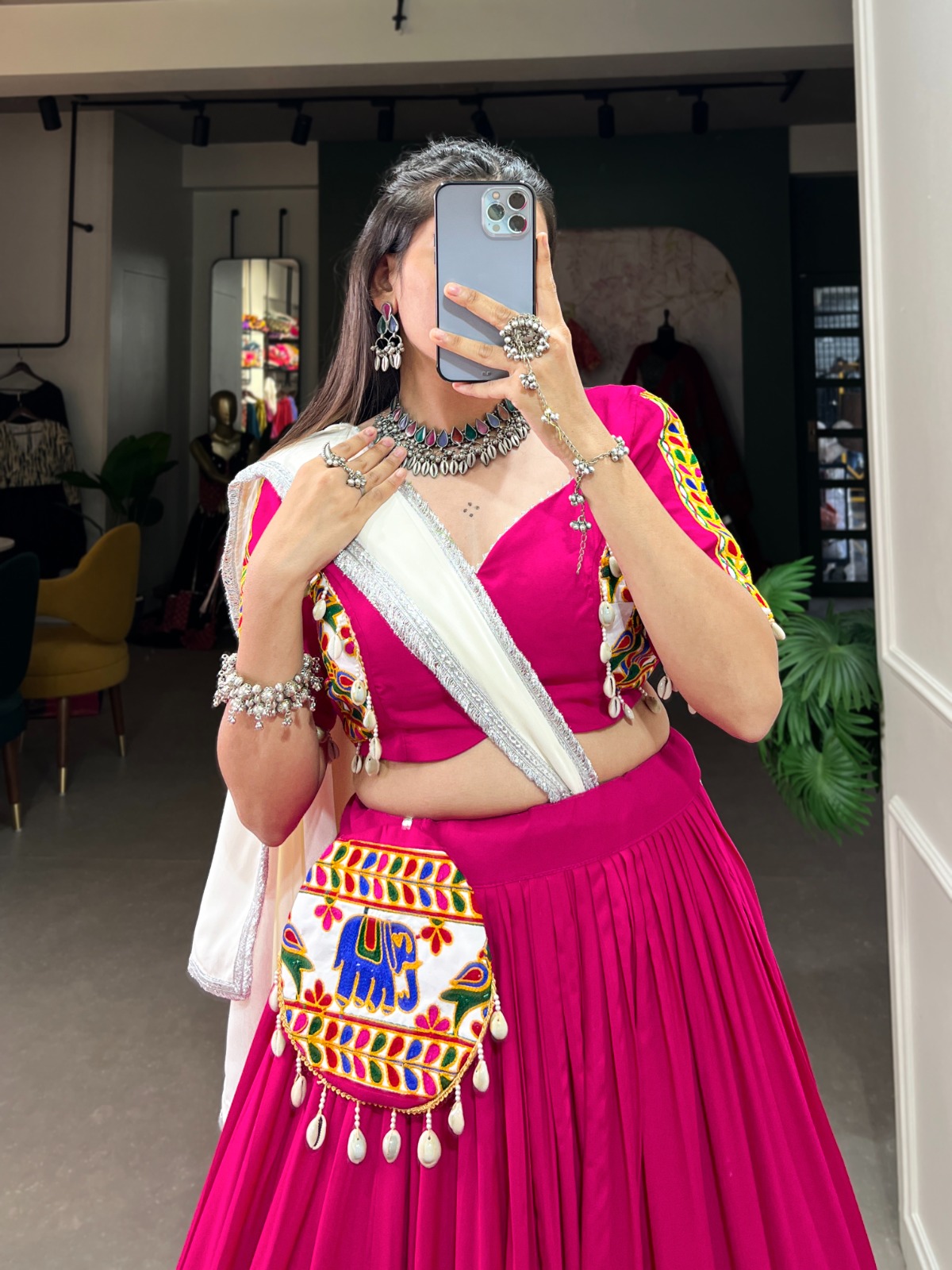 Pink Perfection: A Rayon Lehenga Choli for Navratri