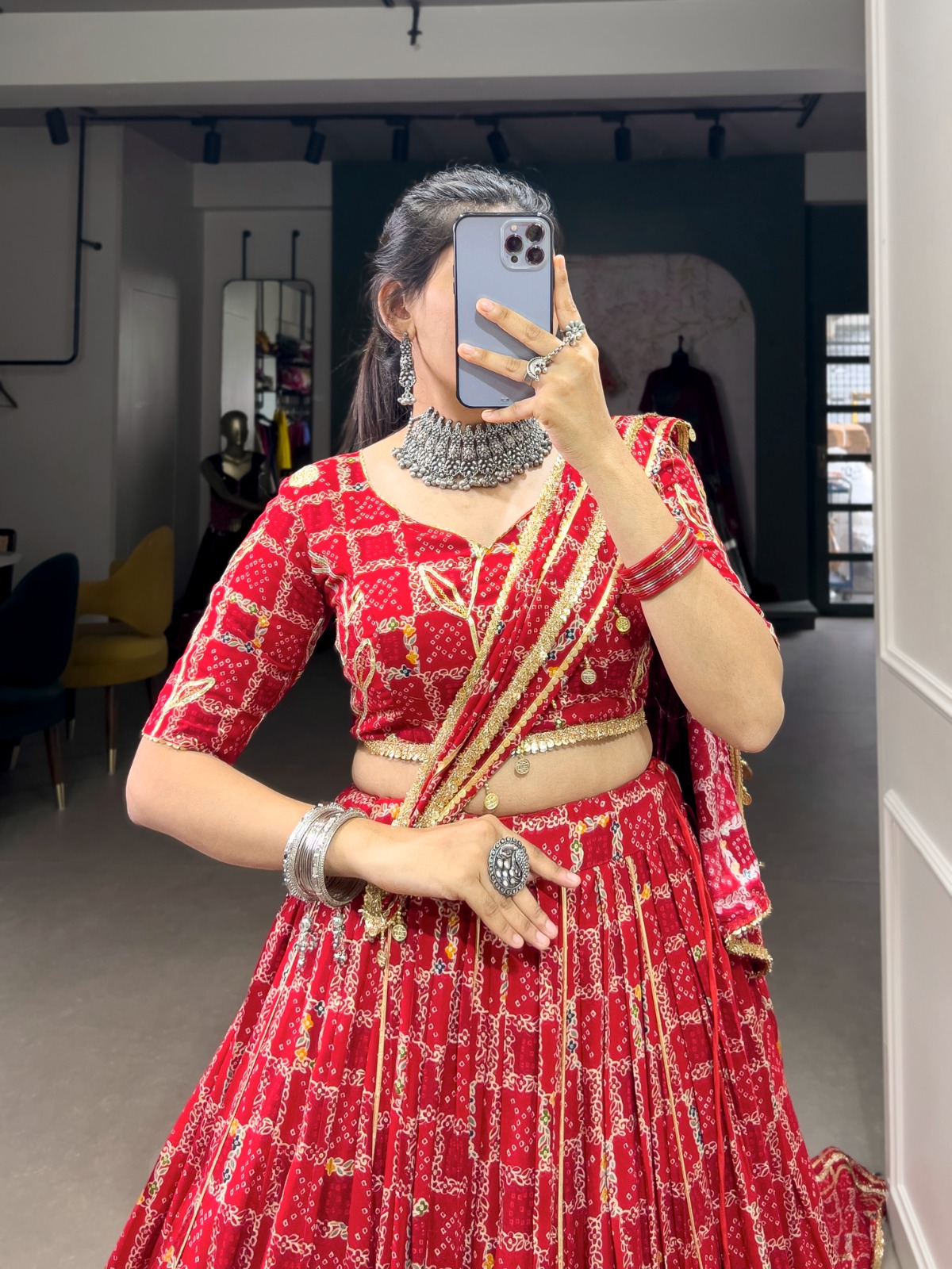 Ignite Your Festive Spirit with This Exquisite Red Lehenga Set